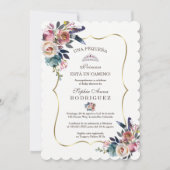 Spaanse Bloesem Bloemen Uitnodiging voor Baby Show (Voorkant)