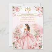 Spaanse Blush Pink Princess Gold 15 Años Verjaarda Kaart (Voorkant)