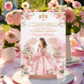 Spaanse Blush Pink Princess Gold 15 Años Verjaarda Kaart