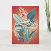 Spaanse Boheemse Bloemen Terracotta Gelukkige Verj Kaart (Voorkant)