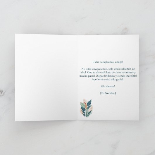 Spaanse Boheemse Bloemen Terracotta Gelukkige Verj Kaart (Binnen)