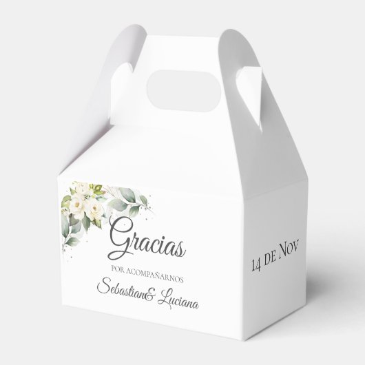 Spaanse Boho bruiloft Bedankdoosjes (Voorkant Zijde)