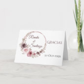 Spaanse Boho Bruiloft Dank u kaart (Voorkant)