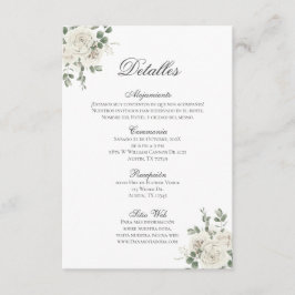 Spaanse Boho bruiloft details de la Boda Informatiekaartje