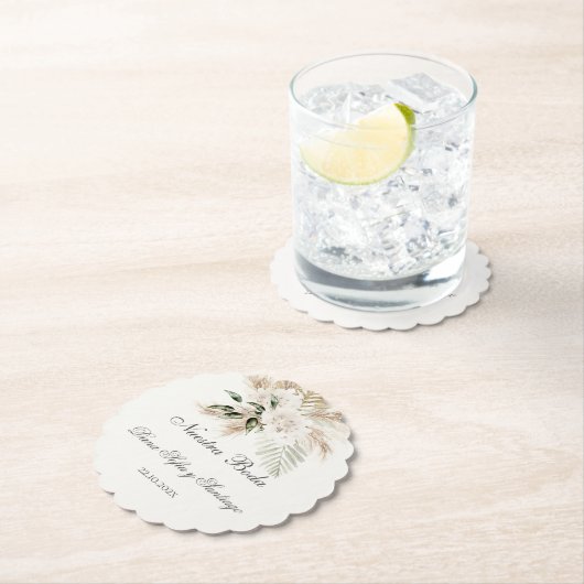 Spaanse Boho bruiloft Kartonnen Onderzetters (Insitu)