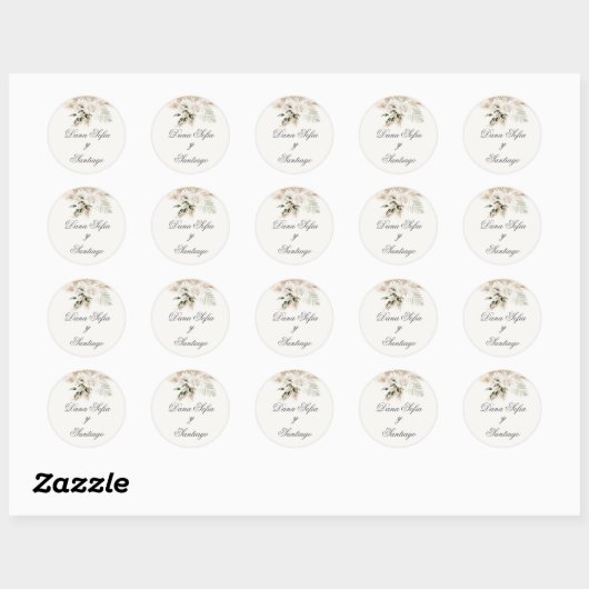 Spaanse Boho bruiloft Ronde Sticker (Vel)