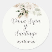 Spaanse Boho bruiloft Ronde Sticker (Voorkant)