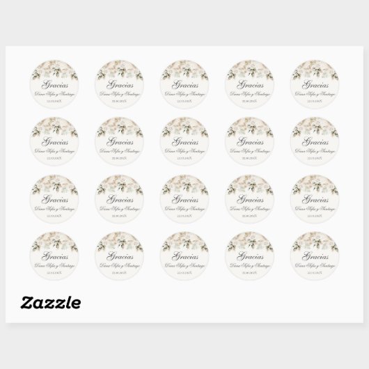 Spaanse Boho bruiloft Ronde Sticker (Vel)