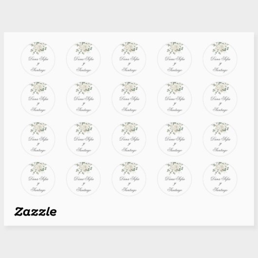 Spaanse Boho bruiloft Ronde Sticker (Vel)
