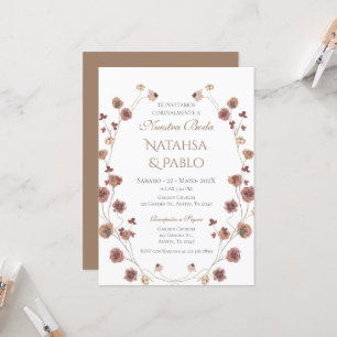 Spaanse Boho bruiloft uitnodiging