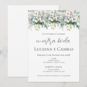 Spaanse Boho Floral Wedding Kaart (Voorkant / Achterkant)