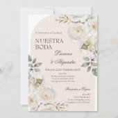 Spaanse Boho Floral Wedding Kaart (Voorkant)