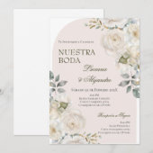 Spaanse Boho Floral Wedding Kaart (Voorkant / Achterkant)