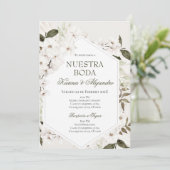 Spaanse Boho Floral Wedding Kaart (Staand voorkant)