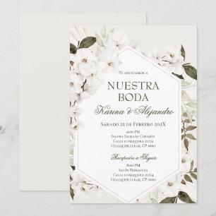 Spaanse Boho Floral Wedding Kaart
