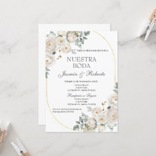Spaanse Boho Floral Wedding Kaart
