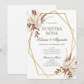 Spaanse Boho Floral Wedding Kaart (Voorkant / Achterkant)