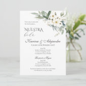 Spaanse Boho Floral Wedding Kaart (Staand voorkant)