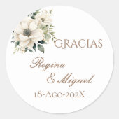Spaanse Boho-huwelijk ronde sticker (Voorkant)
