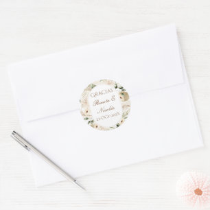 Spaanse Boho-huwelijk ronde sticker