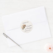Spaanse Boho-huwelijk ronde sticker (Envelop)