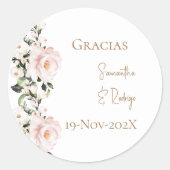 Spaanse Boho-huwelijk ronde sticker  (Voorkant)