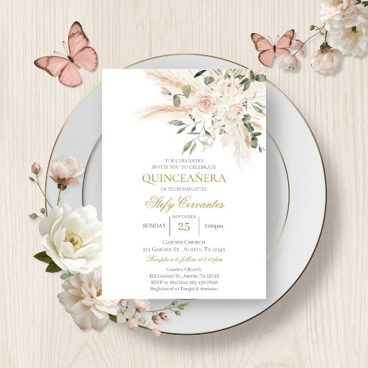Spaanse Boho Quinceanera Kaart