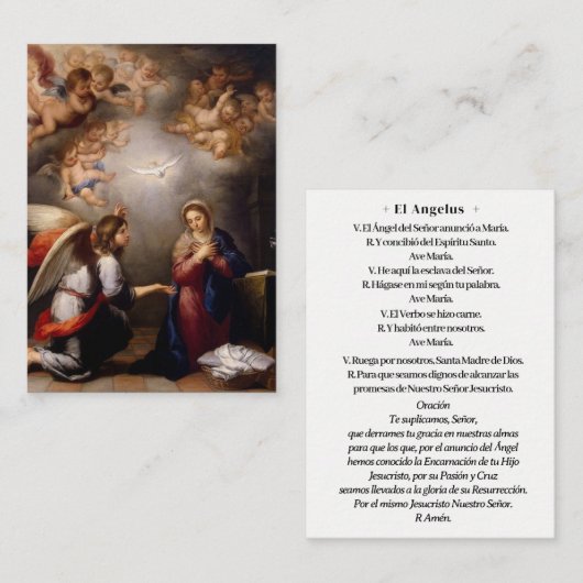 Spaanse Boodschap Maagd Maria Engelbewaard Gebed  Visitekaartje (Voorkant / Achterkant)