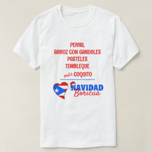 Spaanse Boricua-traditioneel kersteten Navidad T-shirt