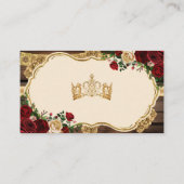 Spaanse Bourgogne Bloemen Rustiek 16e Gift Registr Informatiekaartje (Achterkant)