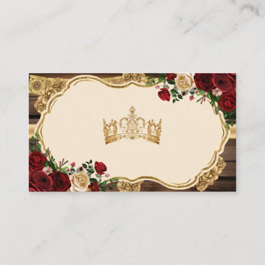 Spaanse Bourgogne Bloemen Rustiek 16e Gift Registr Informatiekaartje (Achterkant)