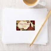 Spaanse Bourgogne Bloemen Rustiek Mis Quince Adres Etiket (Insitu)