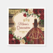 Spaanse Bourgogne Bloemen Rustiek Mis Quince Papie Servet (Voorkant)