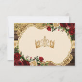 Spaanse Bourgogne Bloemen Rustiek Mis Quince RSVP Bedankkaart (Achterkant)