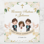 Spaanse broers en zussen Jongens Meisje Wijnfles L Wijn Etiket (Enkel label)