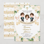 Spaanse broers en zussen Meisje Eerste Heilige Com Kaart (Voorkant / Achterkant)