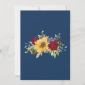Spaanse bruiloft Burgundy Sunflower Nuestra Boda Kaart (Achterkant)