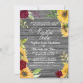 Spaanse bruiloft Burgundy Sunflower Nuestra Boda Kaart (Voorkant)