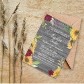 Spaanse bruiloft Burgundy Sunflower Nuestra Boda Kaart