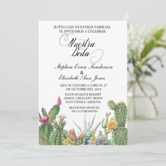 Spaanse bruiloft Cactus Succulent Garden Kaart