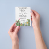 Spaanse bruiloft Cactus Succulent Garden Uitnodigi Flyer (Hand)