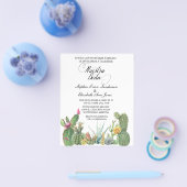 Spaanse bruiloft Cactus Succulent Garden Uitnodigi Flyer (Enkel)