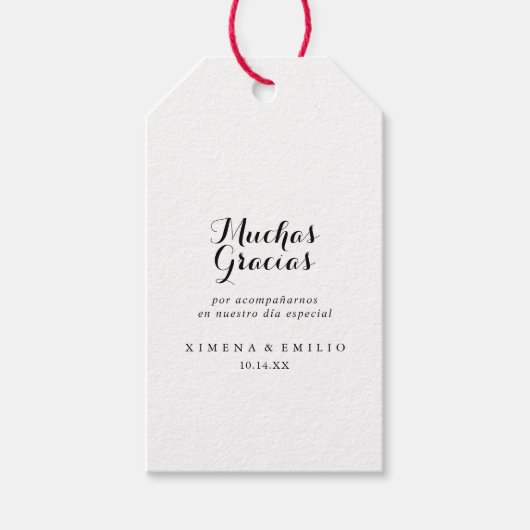 Spaanse bruiloft dank u cadeaulabel (Voorkant)
