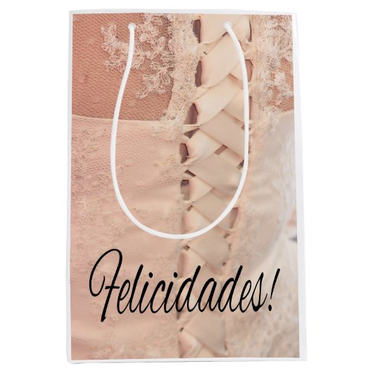 Spaanse bruiloft gefeliciteerd Gift tas Medium Cadeauzakje (Voorkant)