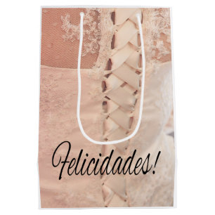 Spaanse bruiloft gefeliciteerd Gift tas Medium Cadeauzakje