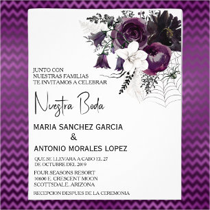 Spaanse bruiloft Halloween Flower Nuestra Boda Flyer