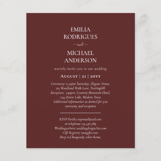 Spaanse bruiloft nodigt BILINGUAL Budget Boda uit Flyer (Voorkant)