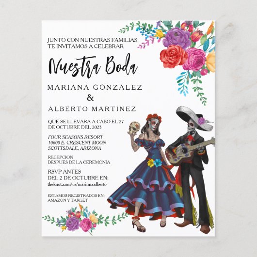 Spaanse bruiloft Nuestra Boda Day of Dead (Voorkant)