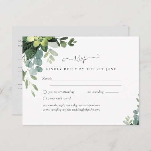 Spaanse bruiloft NUESTRA BODA Eucalyptus Greenery Briefkaart (Voorkant / Achterkant)