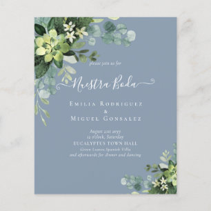 Spaanse bruiloft NUESTRA BODA Eucalyptus Greenery Flyer